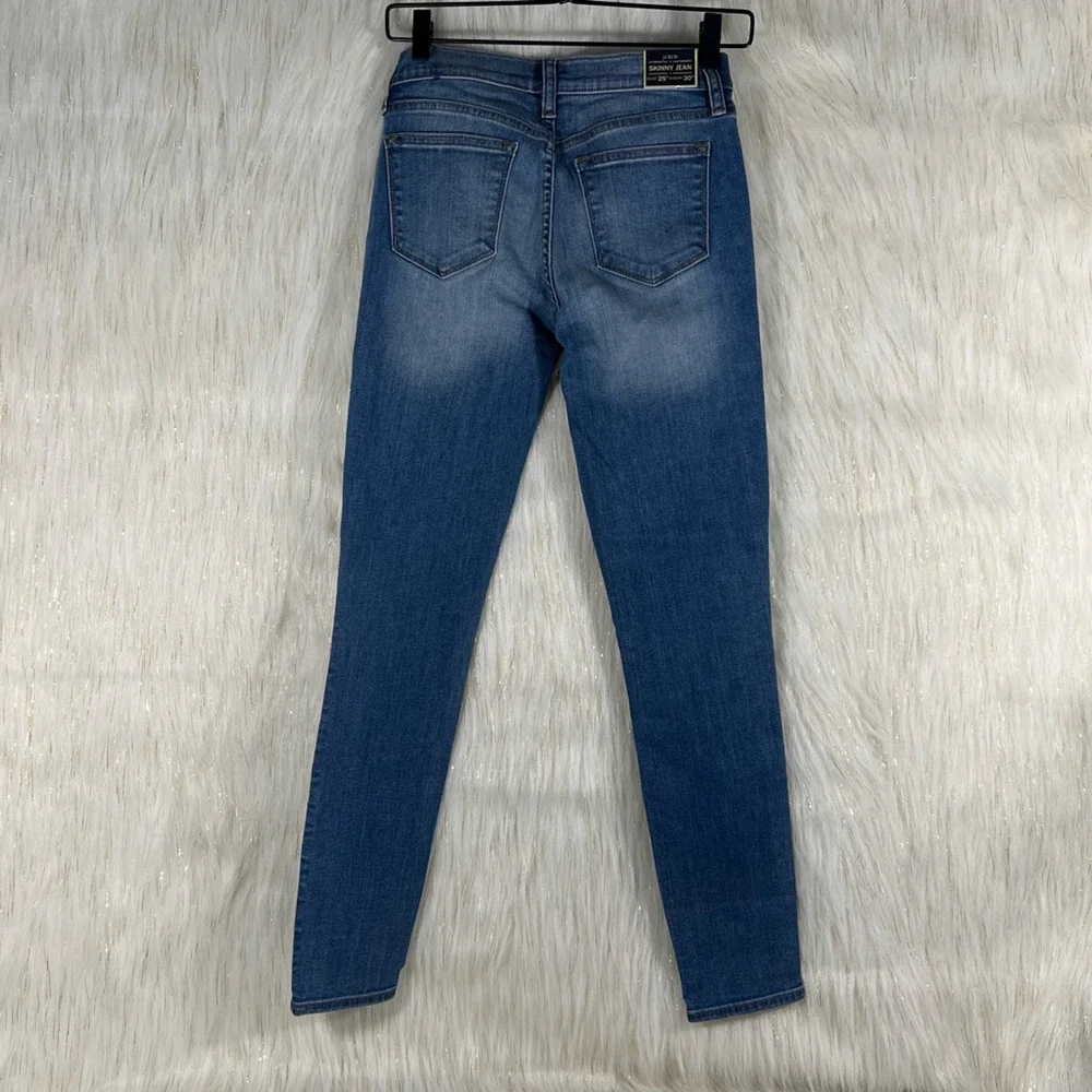 J.Crew Womens Slim Skinny Jeans Blue Stretch Medium Wash Pockets Low Rise 25 New